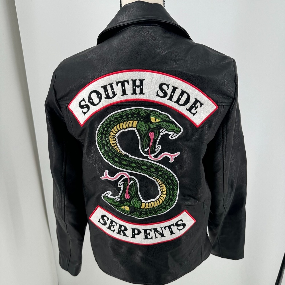 Riverdale Jacket WOMENS Black Vegan Leather Full Zip South Side Serpents SMALL